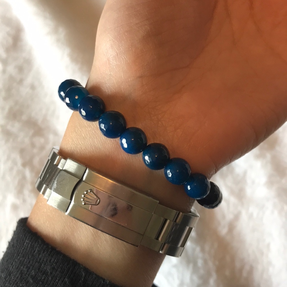 Heart blue and white stone bracelet - Picture 2 of 2